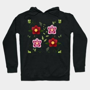 Hellebore Garden Pattern in Pink Hoodie